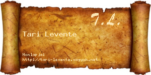 Tari Levente névjegykártya
